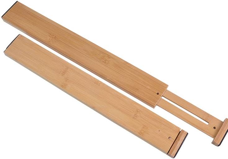 VIGAN 2/4PCS Adjustable Bamboo Drawer Dividers Bedroom Kitchen Drawer