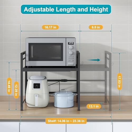 DOLALIKE Microwave Oven Rack, Expandable Carbon Steel