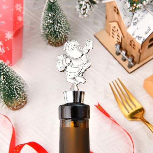 2 Pack Christmas Wine Stopper Alloy Wine Bottle Stoppers for Christmas