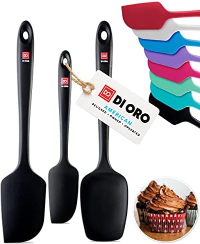 DI ORO 3-Pc Silicone Spatula Set, Black