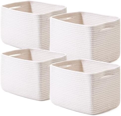 ICERZCZ Storage Baskets, 4 Pack, Off White