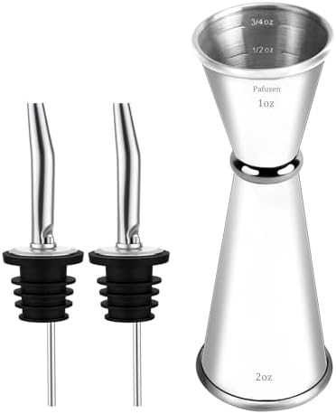 Pafusen Jigger for Bartending with 2 Pourers, Japanese Jiggers with 5