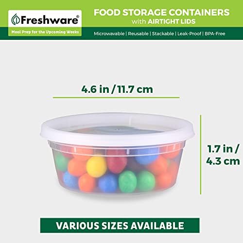 Freshware Food Storage Containers [50 Set] 8 oz Plastic Deli