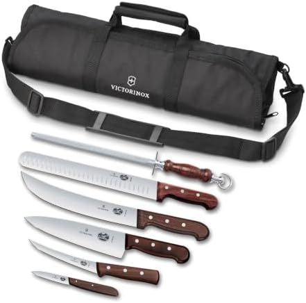 Victorinox Wood 7-Piece BBQ Cutlery Roll Set