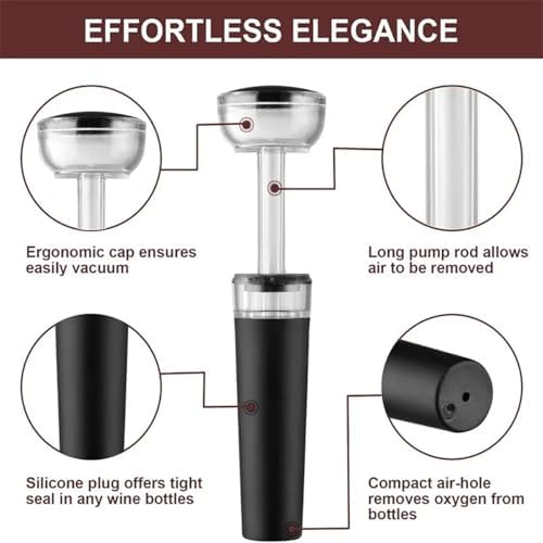 Wine Stoppers for Wine Bottles, 4Pcs Vacuum Wine Stopper, Reusable