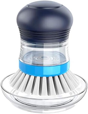 MR.SIGA Soap Dispensing Palm Brush Storage Set, Navy/Blue