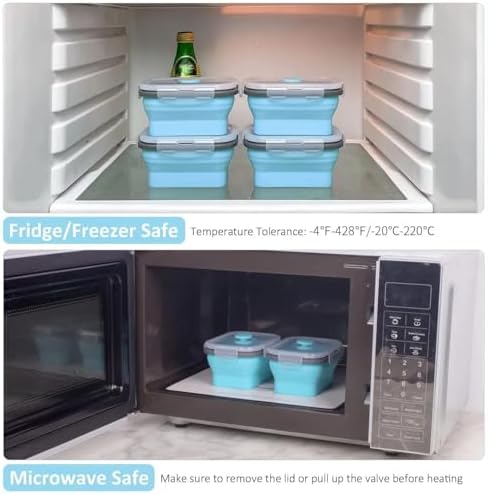 3 Packs Collapsible Food Storage Containers with Lids & Vent 11.8