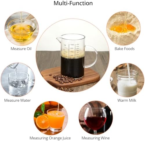 QWORK 34OZ/1000ML Glass Measuring Cup (Ml/Oz/Cup), 4 Cups