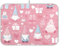 OTVEE Pastel Gnome Pattern Dish Drying Mat for Kitchen Counter