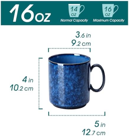 vancasso STARRY Ceramic Coffee Mugs Set of 6, 16 oz Large Coffee Cups