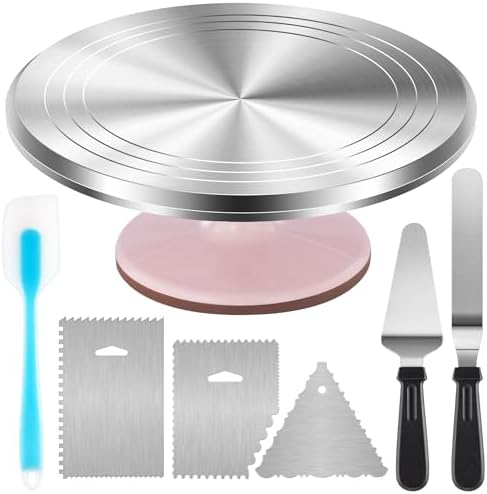 Kootek 12" Aluminum Cake Turntable Set