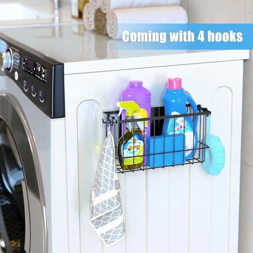 NiHome Magnetic Basket Organizer, 2 Pack, Black