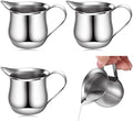 Honeydak 4 Pcs 3 oz Creamer Pitcher, small Stainless Steel Bell