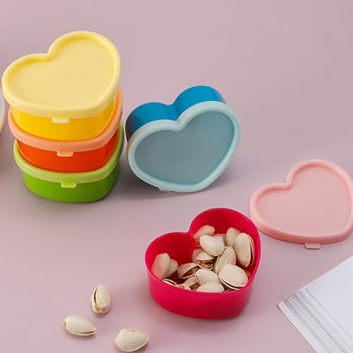 5 Pcs Heart Shaped Valentines Container, Condiment Containers with