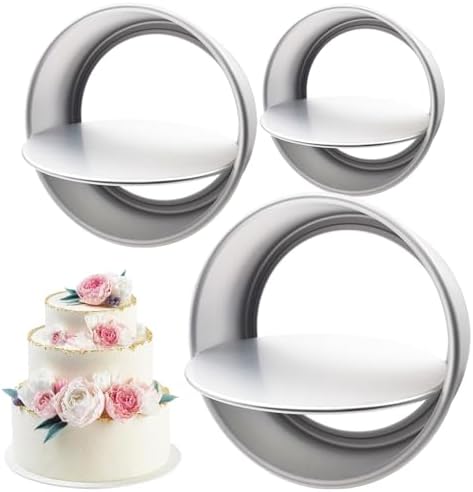 Aluminum Round Cake Pans, 3pcs Nonstick Baking Pan with Removable