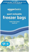 Amazon Basics Quart Freezer Storage Bags, 120 Count