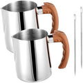 2 Pcs Stainless Steel Milk Frothing Pitcher - 20oz (600ml), Espresso