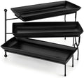 MALACASA 3 Tiered Serving Trays, Rotating Porcelain Dessert Stands
