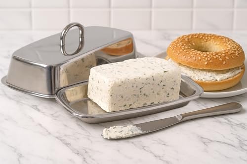 Stainless Steel Butter Dish with Lid, Butter Keeper for Countertop or