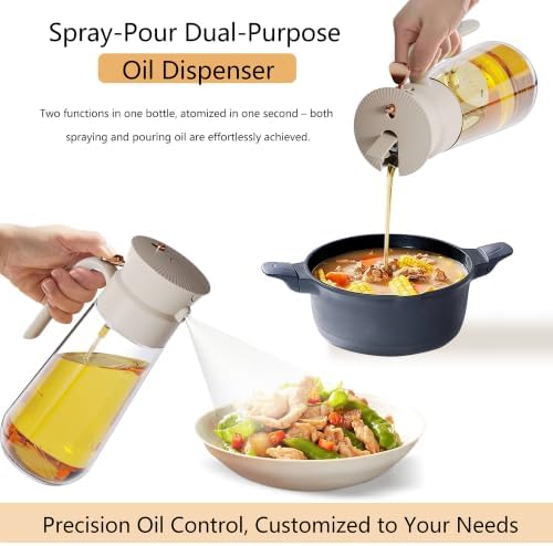 19.6 oz 2 in 1 Glass Olive Oil Sprayer