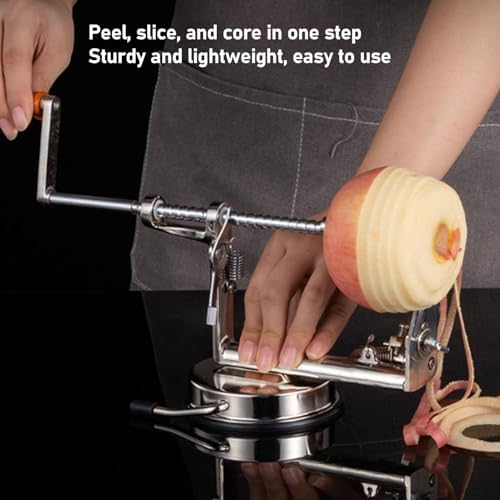 Naroote Peeler Corer, 304 Stainless Steel Hand Crank Peeling Tool