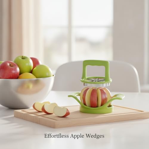 Apple Corer Slicer, Stainless Steel Fruit Wedger for Even Segments