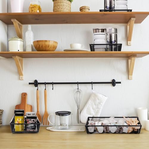 Elsjoy 4 Pack 12 Inch Mesh Flatware Trays for Kitchen Drawers, Metal