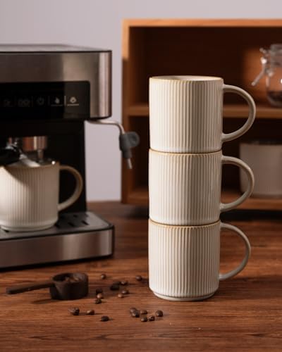 famiware Coffee Mug Set of 4, Star 12 oz Ceramic Mugs Cups Set with