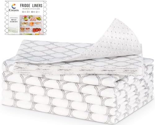 Cooyes Refrigerator Shelf Liners for French Door Fridge, 17.7" × 36"
