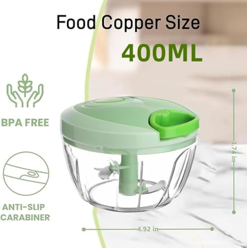 Manual Food Processor Vegetable Chopper, Portable Hand Pull String