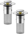 Bathroom Sink Stopper Hair Catcher, Pop Up Drain Plug with Strainer