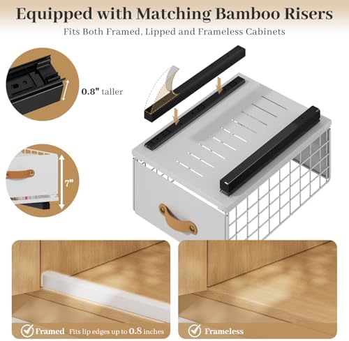 Pull Out Cabinet Organizer, Slide-Out Pantry Shelves, Fits Framed