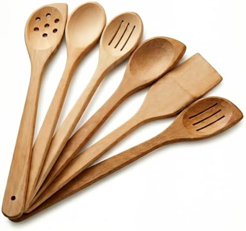 ECOSALL 6 Healthy Wooden Spoons For Cooking – Safe & Reliable Kitchen
