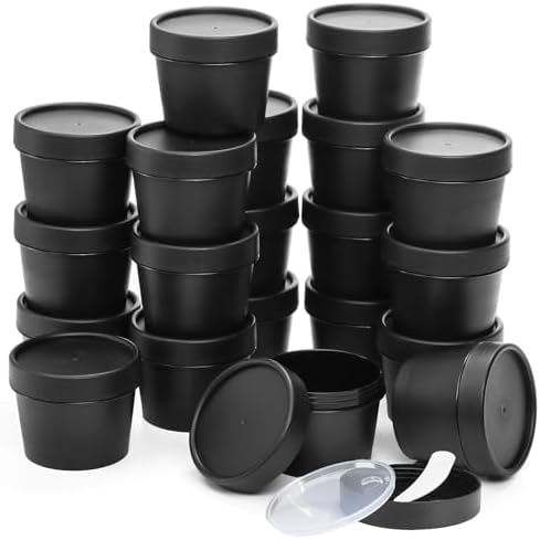 Nicunom 20 Pack Plastic Cosmetic Container Jars, Leakproof 4 Oz Lotion