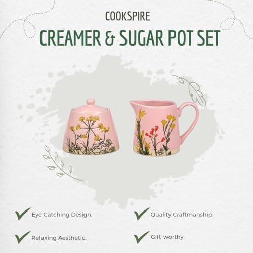 Elegant and Modern Pink Sugar Bowl and Creamer Set for Tea and Coffee