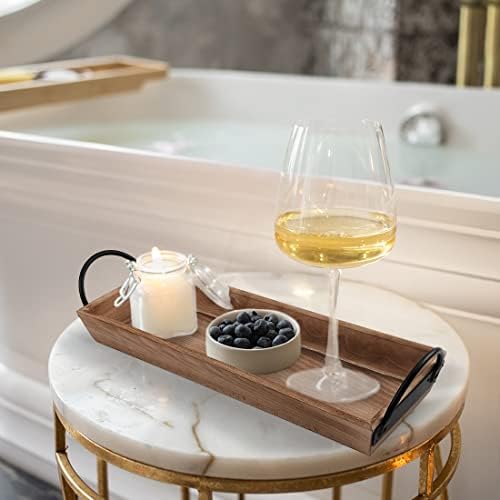 Beech Wood Candle Tray, Metal Handles, Farmhouse Centerpiece, Home