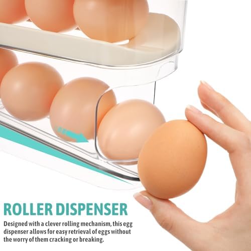 Egg Holder Sliding Rack Plastic Dual Layer Dispenser