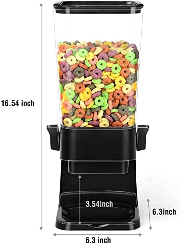 Cereal Dispenser Countertop Dual Dry Food Dispenser (Black,1PC)