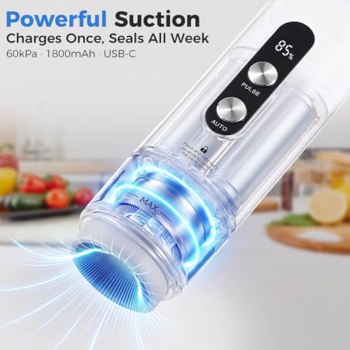 Compact Handheld Food Vacuum Sealer, 30 Reusable Bags