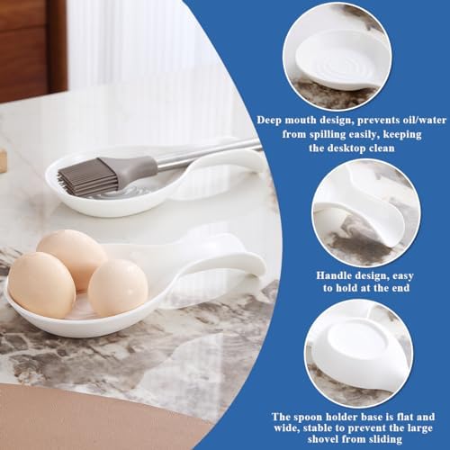 Kyraton Spoon Rest 2 Pack, Plastic Spoon Holder For Kitchen Counter
