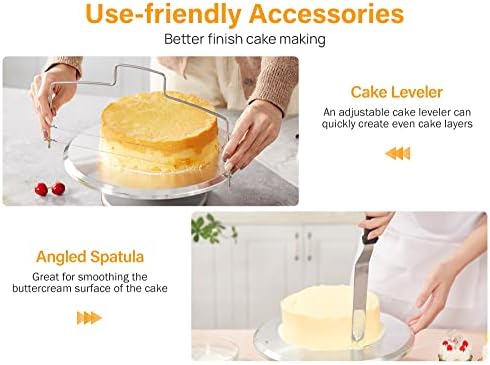 Kootek Aluminum Cake Turntable Decorating Set, 12-Inch