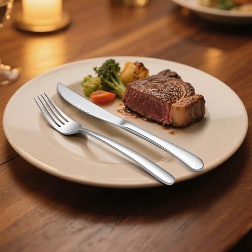 HaWare Heavy Duty Silverware Set, 20-Piece Stainless Steel Flatware