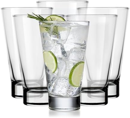 Libbey Highball Glasses Set of 6, Clear Restaurant Quality 12 Oz