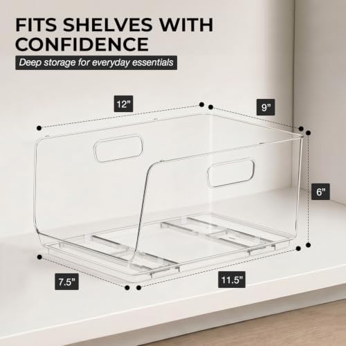 ClearSpace Stackable Storage Bins, Medium, 4 Pack
