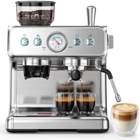 Electactic Espresso Machine with Grinder, 20 Bar
