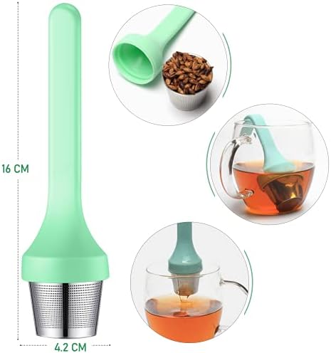 2pcs Tea Infuser,Extra Fine Mesh Tea Cup Filter Silicone Handle