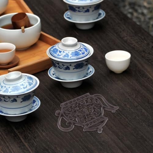 Cast Iron Teapot Shape Trivet, Non-Slip Heat Resistant Dish Pad