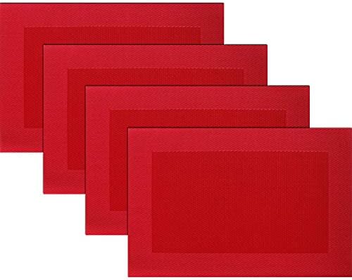 Vinyl Placemats Heat-Resistant Table Mats Washable Easy Clean Plastic