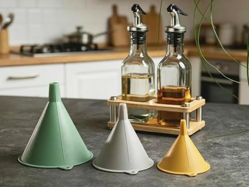 New Talent 3 Piece Plastic Funnel Set (Pastel Color) - Kitchen Funnels