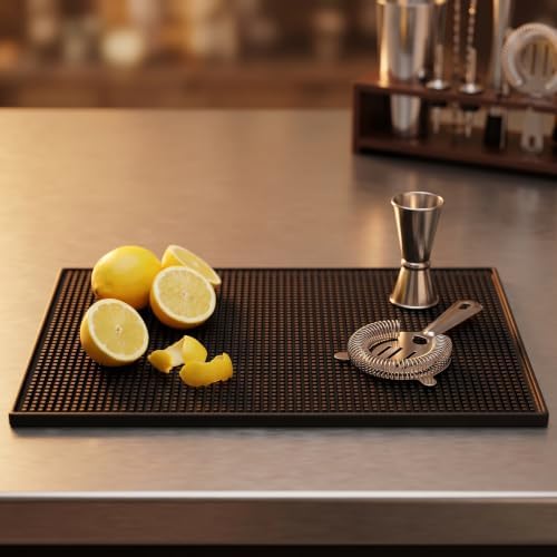 HOZEON 3 Pack 12 x 18 Inches Rubber Bar Service Mat,1cm Thick Non Slip